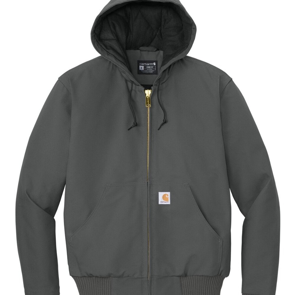 (NWT) Carhartt Mens Quilted-Flannel-Lined Duck Active Jac Gray